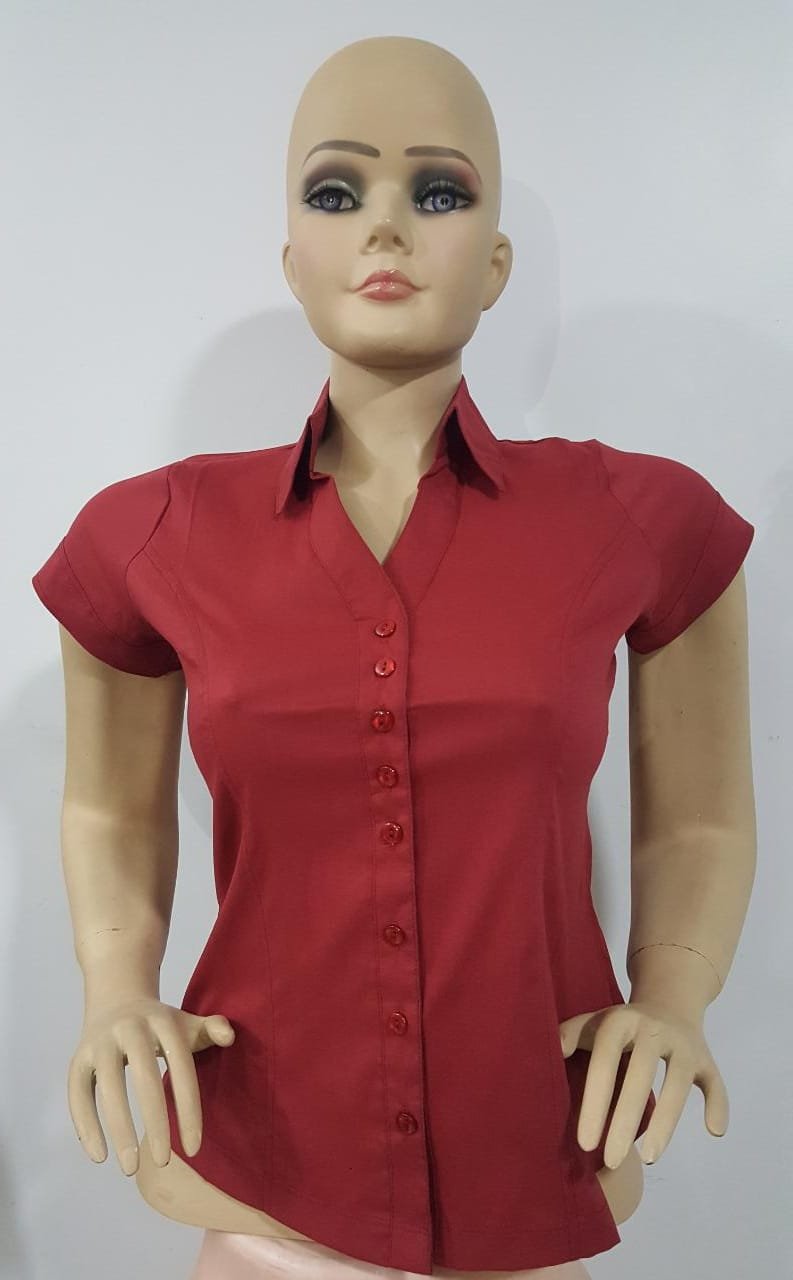 BLUSAS DE VESTIR DE DAMA CLASICA  MANGA CORTA 2022