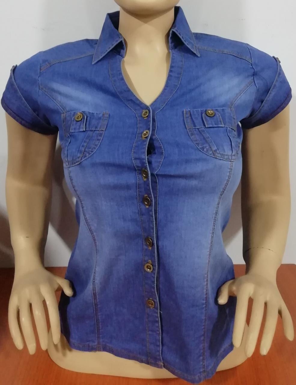 CAMISAS JEAN MANGA CORTA PARA DAMA 2022