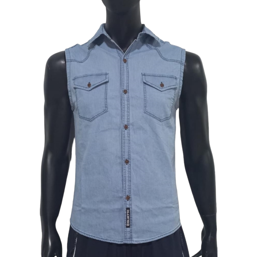 CAMISA MANGA CERO JEANS HOMBRE 2024