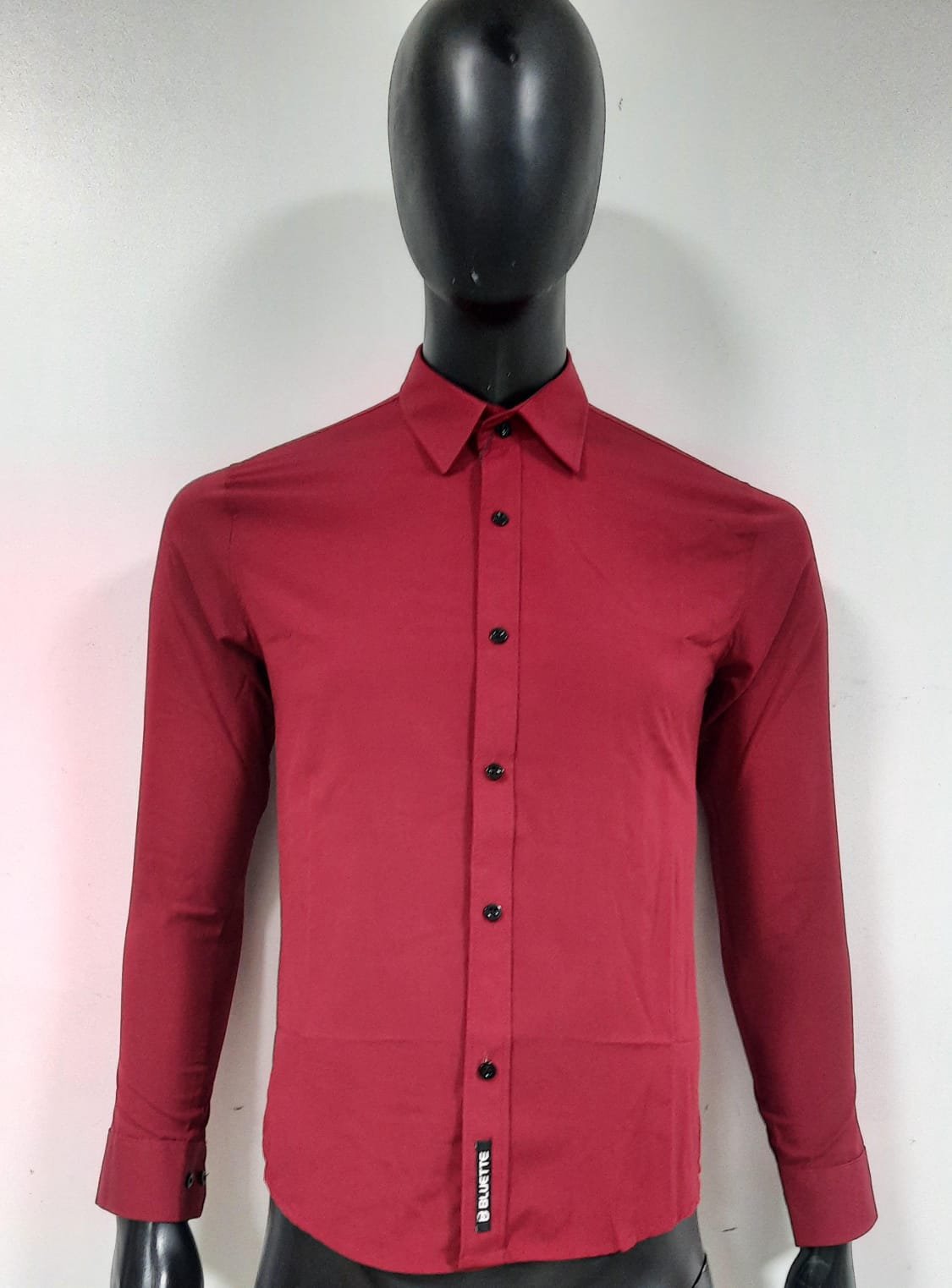 CAMISA SEDA CABALLERO MANGA LARGA COLOR ENTERO 2025
